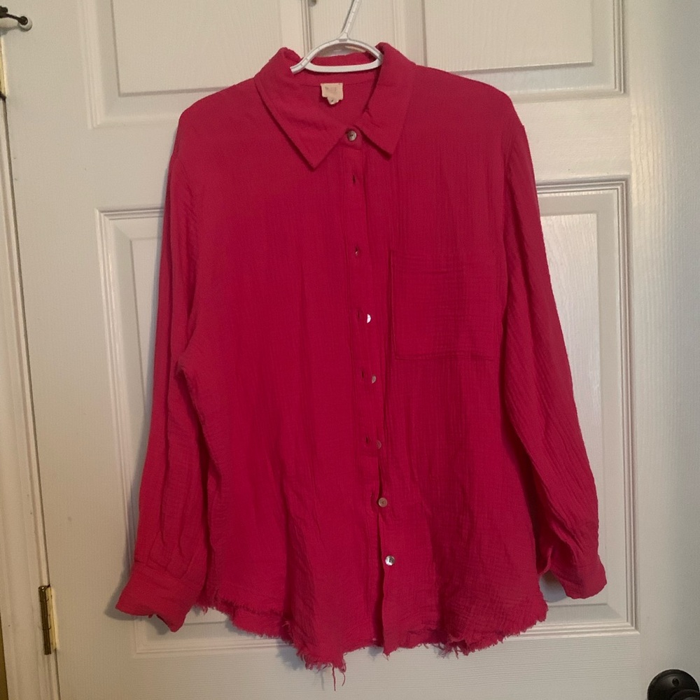 Pink Button Down Top